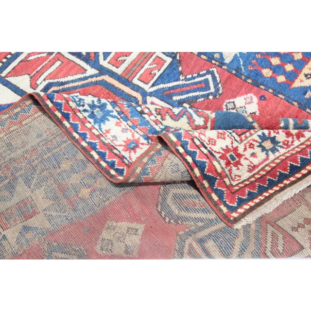 Antique Karabagh Kazak Caucasian Rug For Sale - Image 14 of 16