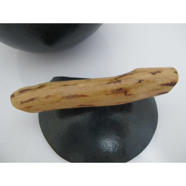 Wood R Hess Hand Carved Folk Art Gourd With Prancing Deer Branch Handle Box For Sale - Image 7 of 9