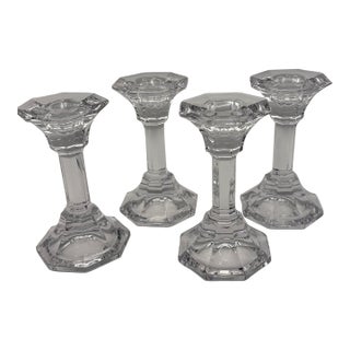 Late 20th Century Villeroy & Boch Crystal Candlestick Set of Four For Sale