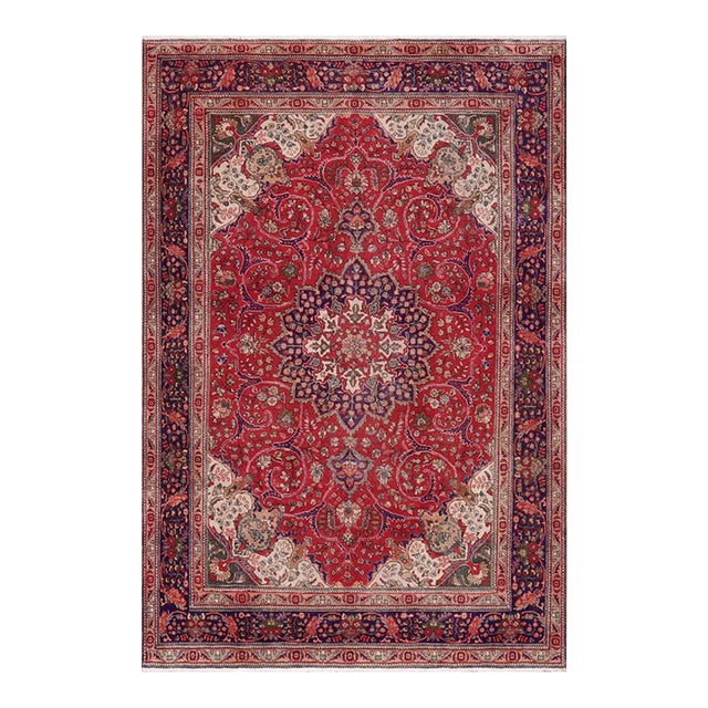 Persian Bakhtiari Red/Purple Wool Rug - 8'6'' X 11'3'' For Sale