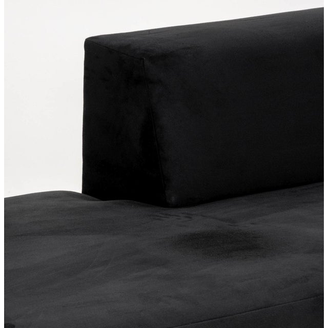 Vladimir Kagan "Omnibus" Black Suede Upholstered Sofa For Sale In New York - Image 6 of 10