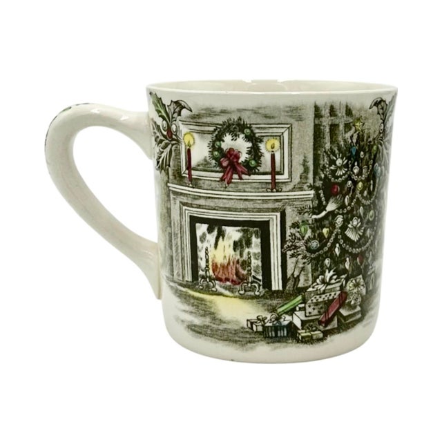 Mid-Century Modern Vintage Set of 4 Johnson Bros Holiday Christmas Mugs For Sale - Image 3 of 13