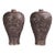 Pair of Vintage Silver-Toned Bronze Vases - Repoussé Floral Motif, Meiping Form For Sale
