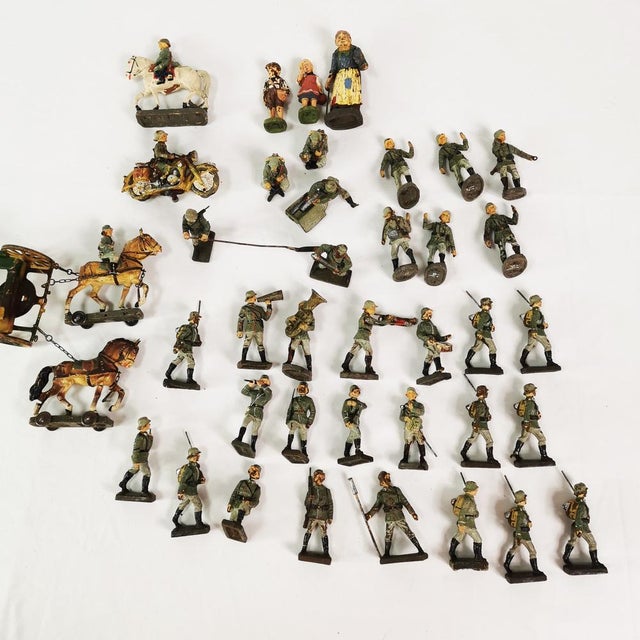 German Soldier Figurines, 1930s, Set of 40 For Sale - Image 11 of 16