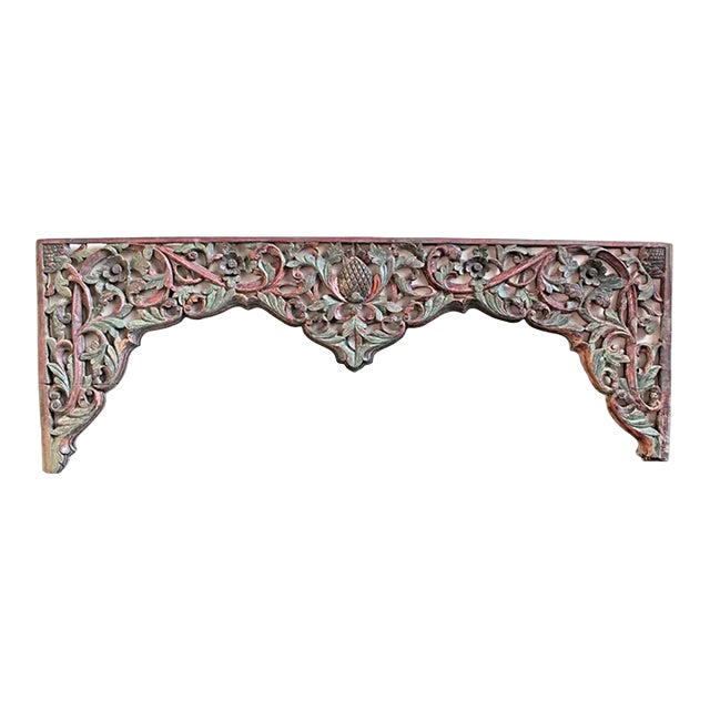 Vintage Mid 20th Century Java Carved Architectural Panel For Sale