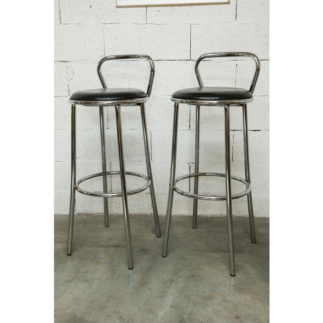 Black Bar Stools from Rodet, 1970, Set of 2 For Sale - Image 8 of 18