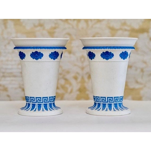 English Regency Wedgwood Smear Glaze Jasperware Vases or Urns Circa 1820 - A Pair For Sale - Image 13 of 17