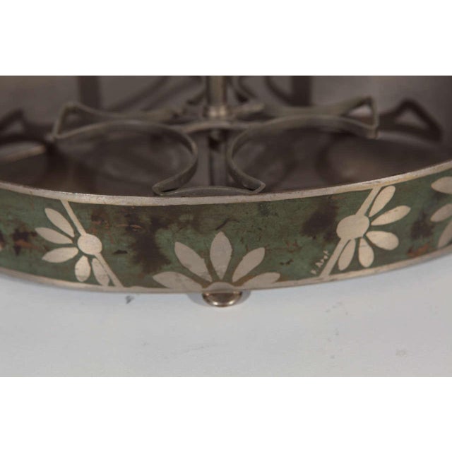 Early 20th Century Dinanderie Cocktail Caddy & Glasses 5 Pieces Set