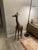 Art Deco Tall 4ft - Vintage Leather Wrapped Giraffe Sculpture For Sale - Image 3 of 13