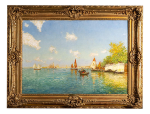 Albert Ferdinand Duprat, View of the Venetian Lagoon, Oil on Canvas