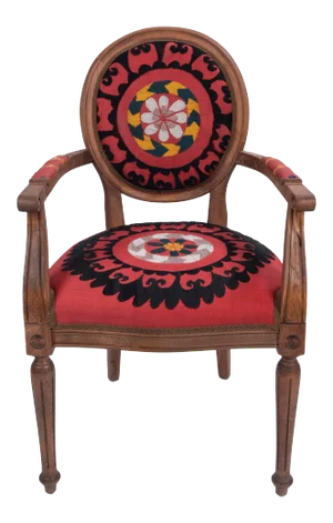 The Bohemian Chair, Suzani Embroidery Armchair With Bergere Style