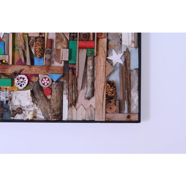 Brutalist Sculptural Composition, 1970s, Mixed Media, Framed For Sale - Image 9 of 16