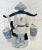 Ceramic Vintage Blue and White Porcelain Asian Figurine Carrying Baskets For Sale - Image 7 of 13