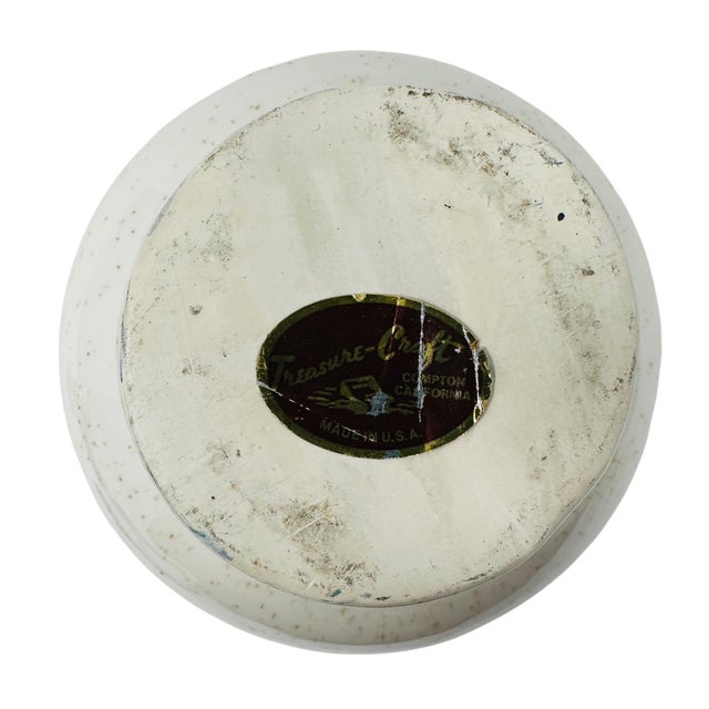 1970s Mid-Century Modern Treasure Craft Ceramic Globe Decanter With Mushroom Stopper - Hand-Painted Wildflower Line For Sale - Image 9 of 10