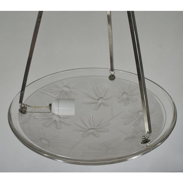 Metal French Art Deco Pendant Light by Degue 1930 France - 2 Available For Sale - Image 7 of 11