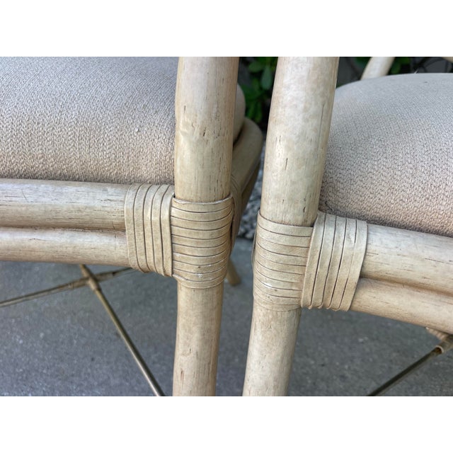 Vanilla Ferguson Copeland Coastal Palm Beach Faux Bamboo Dining Armchairs - Set of 6 For Sale - Image 8 of 13