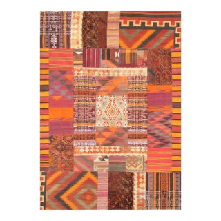 Pasargad Home Vintage Patchwork Multi Wool Area Rug, 6' 5'' X 9' 5'' For Sale