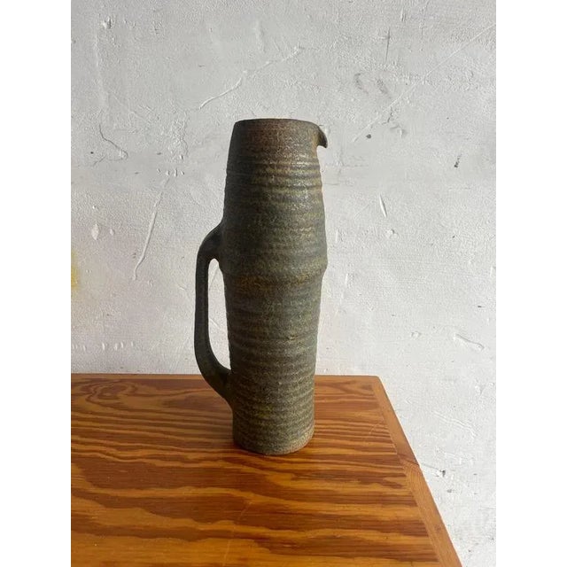 Brutalist Brutalist Studio Pottery Pitcher by Ostend Ceramicist, 1960s For Sale - Image 3 of 6
