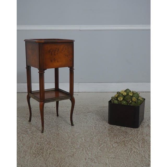 Theodore Alexander Burl Mahogany 2 Tier Plant Stand For Sale - Image 13 of 15