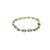 1990s 18k Yellow Gold Colombian Emerald and Diamond Line Bracelet, 7.5 Inches For Sale - Image 4 of 10