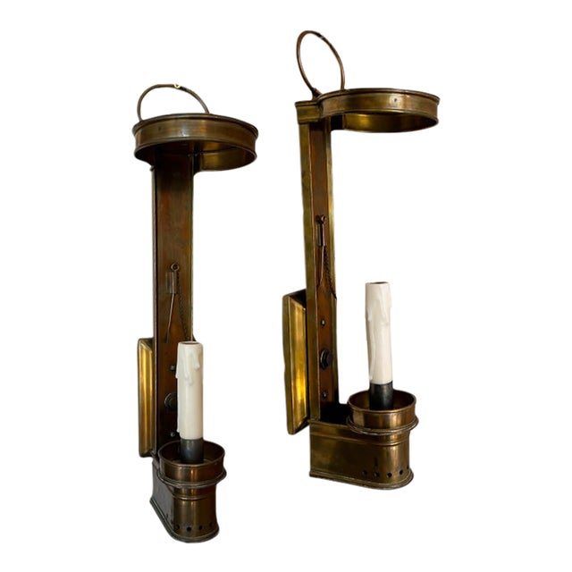 Vintage Brass Wall Sconces With New Wiring - a Pair For Sale