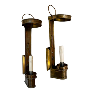 Vintage Brass Wall Sconces With New Wiring - a Pair