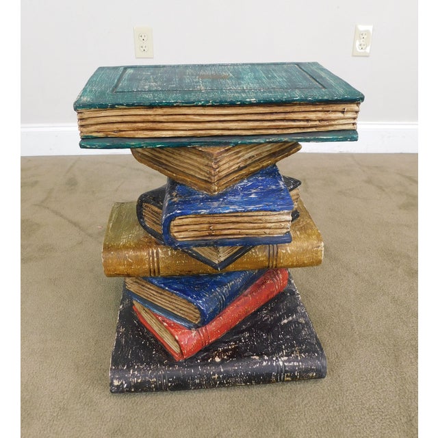Colorful Wood "Stacked Books" End Table Chairish