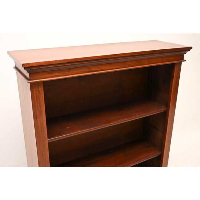 Brown Antique Victorian Open Bookcase in Walnut, 1870 For Sale - Image 8 of 10