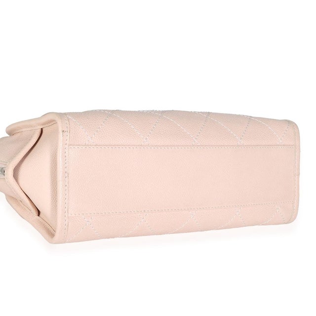 Pink Quilted Caviar Small Deauville Bowling Handbag For Sale In New York - Image 6 of 8