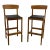 Pair Vintage Modern Teak Barstools For Sale