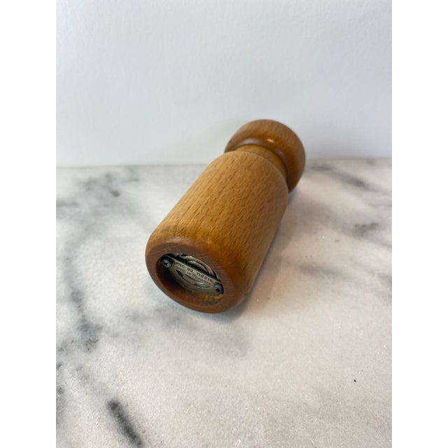 Mid-Century Modern Vintage Danish Modern White Oak Salt or Pepper Grinder With Brass Hardware — Scandinavian European Kitchenware For Sale - Image 3 of 8