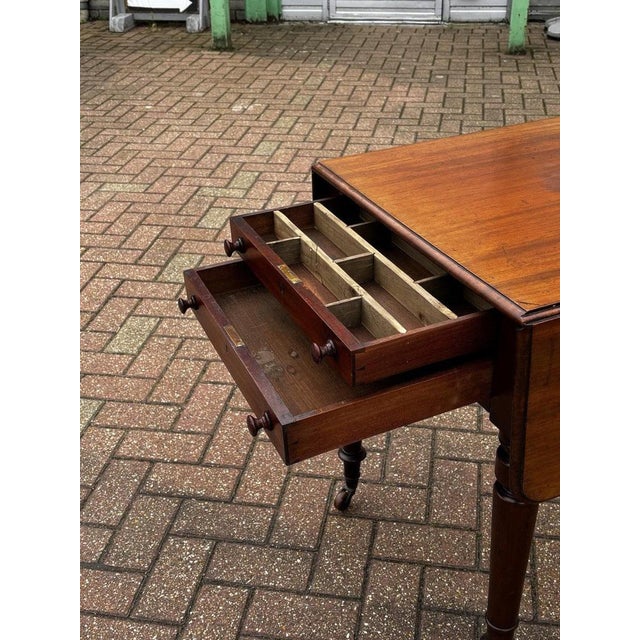 Wood Victorian Mahogany Pembroke Drop Leaf Side Table For Sale - Image 7 of 11