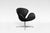 Vintage Swivel Swan Chair in Black Leather by Arne Jacobsen for Fritz Hansen, 1950s For Sale - Image 3 of 7
