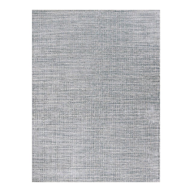 Simplicity Comfort Blue Beige Hand Loomed Rug 12ft 1in X 14ft 11in For Sale