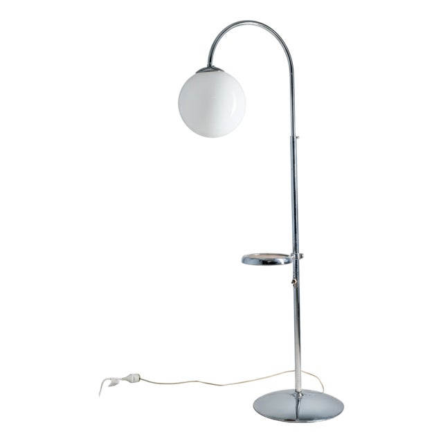 Functionalist Adjustable Chrome Floor Lamp, Czechoslovakia, 1930s For Sale