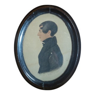 19th Century Miniature Folk Art Portrait of a Young Gentleman Dated 1831 For Sale