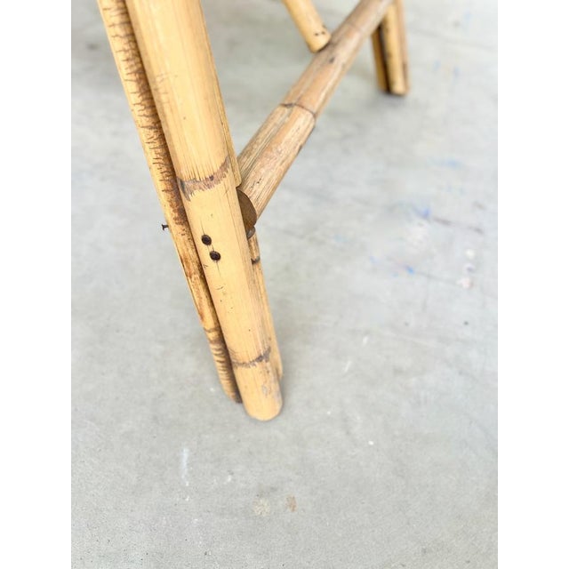 1950s Bamboo and Rattan Dining Table by Audoux Minet, 1950s For Sale - Image 5 of 14