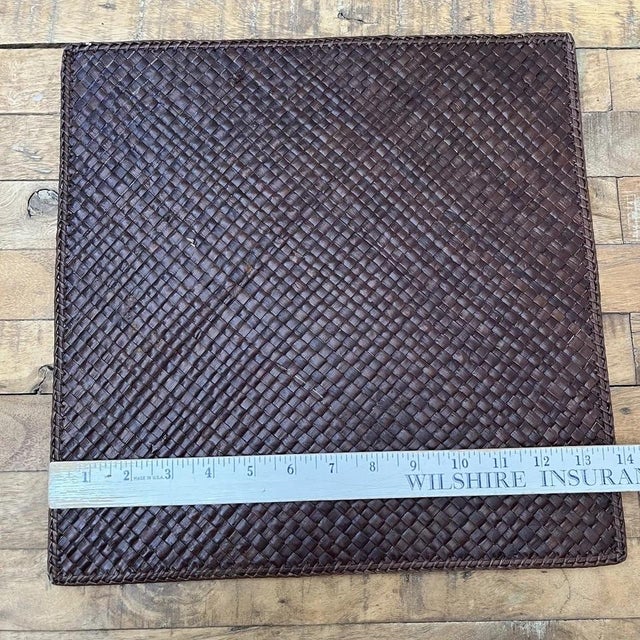 Coastal Vintage Handwoven Square Rattan Placemats - Set of 4 For Sale - Image 3 of 10