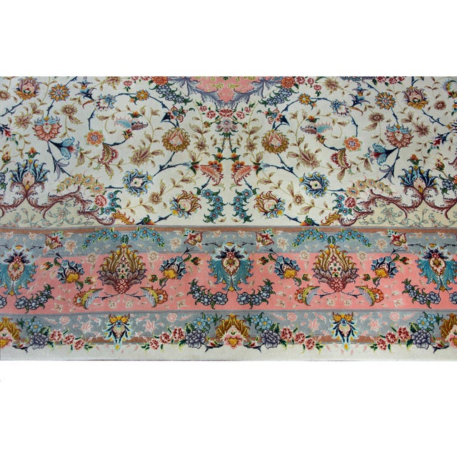 Vintage Silk Persian Tabriz Rug For Sale - Image 9 of 15