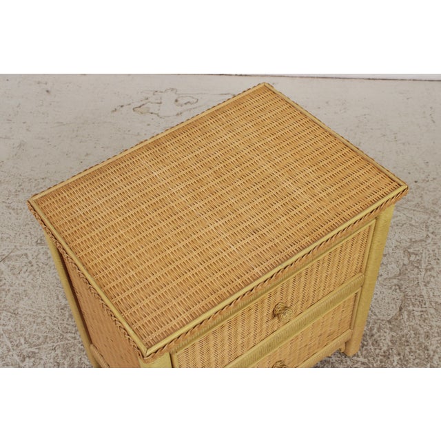 Pair Lexington Henry Link Wicker Nightstands For Sale - Image 10 of 17