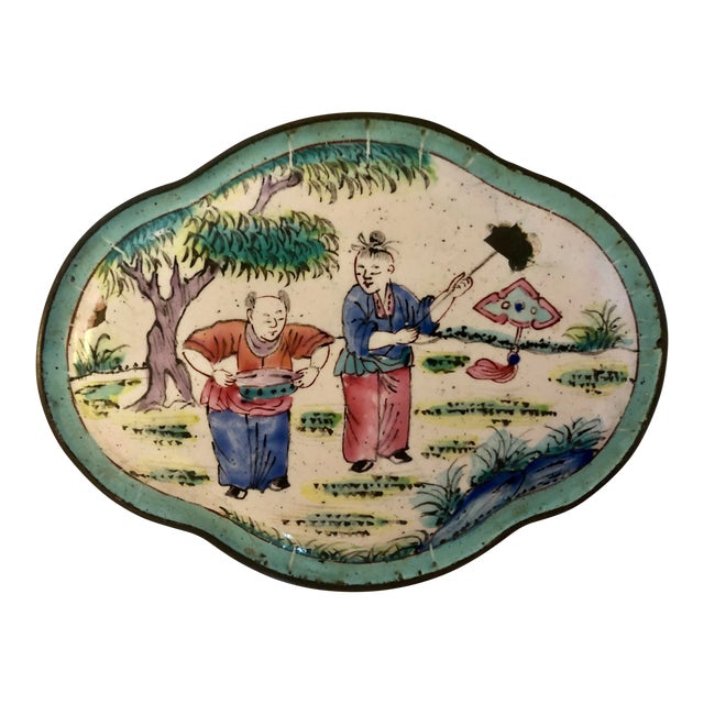 Antique Chinese Canton Enamel Box For Sale