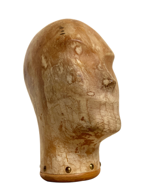 Antique Wooden Milliners Head, 1900s
