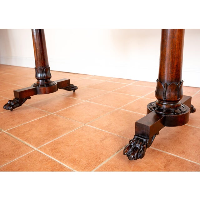 Wood William IV Library Table in Rosewood and Mahogany, England, 1830s For Sale - Image 7 of 18