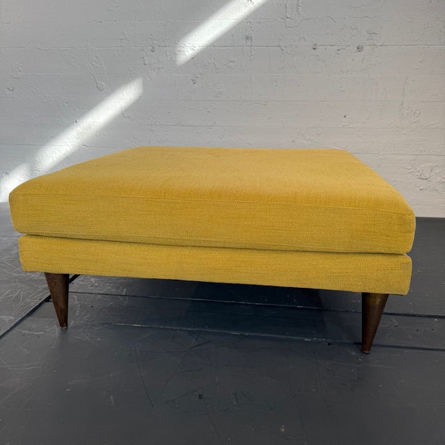 Mid-Century Modern Style Oversized Square Upholstered Ottoman For Sale In New York - Image 6 of 7
