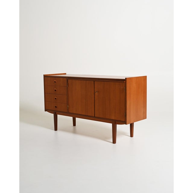 1960s Scandinavian Teak Sideboard with Pull-Out Top, 1960s For Sale - Image 5 of 12