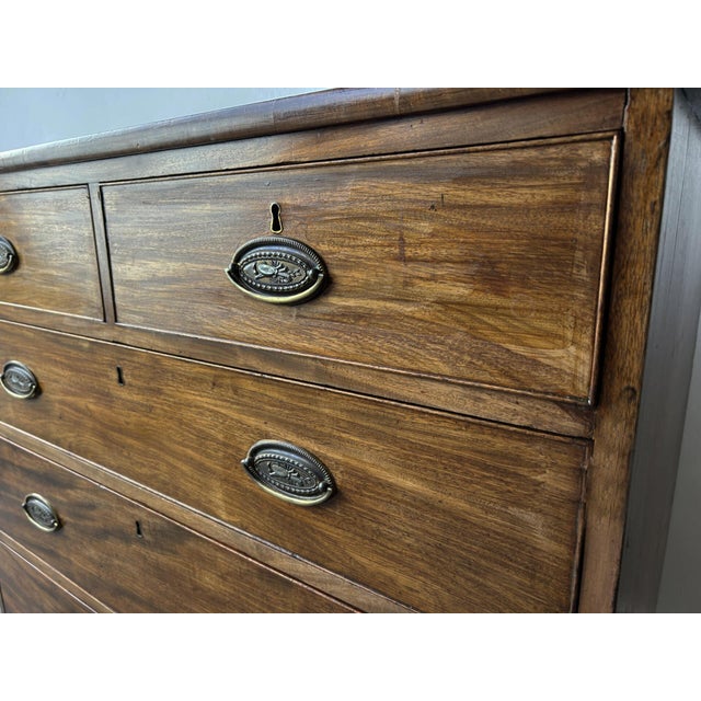 Antique Early Victorian Mahogany Chest of Drawers, 1850s For Sale - Image 4 of 6