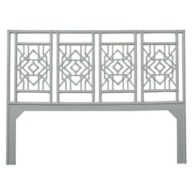 This headboard features classic Rattan design in a geometric pattern. Constructed of solid rattan and hand bound with...