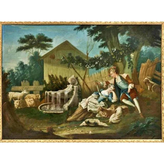 French School Artist, Gallant Scene, 18th Century, Oil on Canvas, Framed For Sale - Image 11 of 11