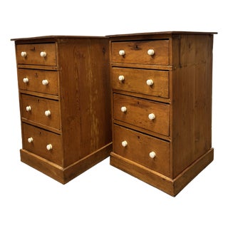 19th Century English Pine Nightstands For Sale
