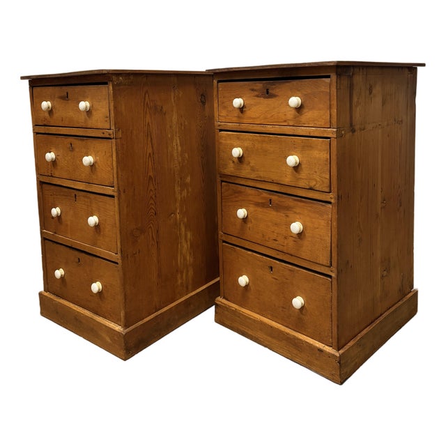 19th Century English Pine Nightstands For Sale